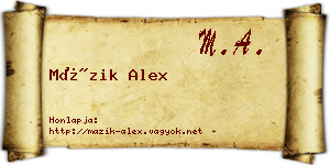 Mázik Alex névjegykártya